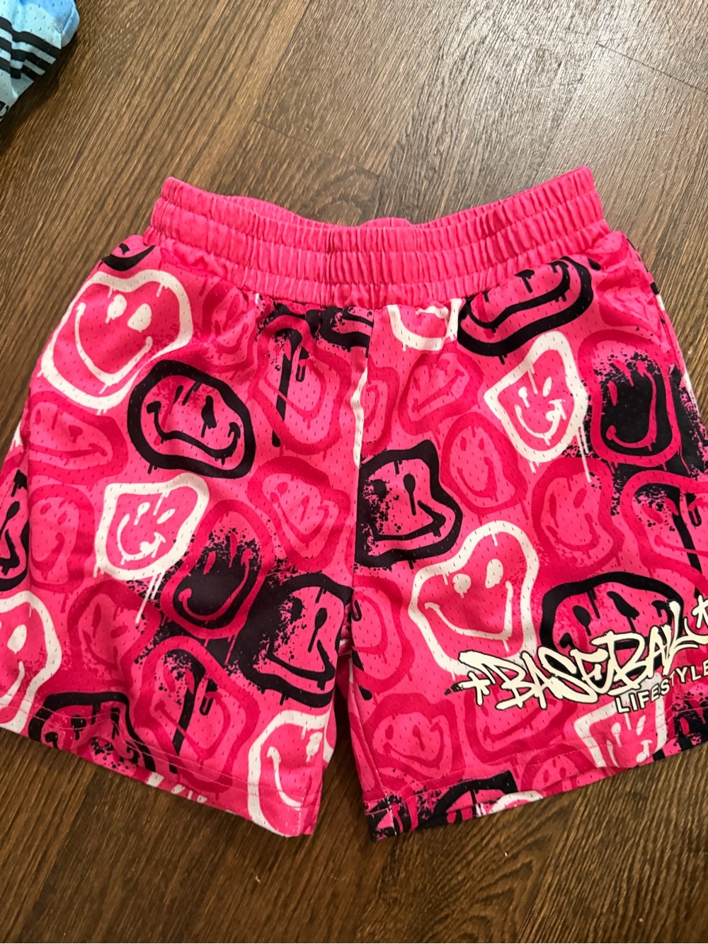 Baseball Lifestyle 101 YS Kids Pink Graphic Athletic Shorts